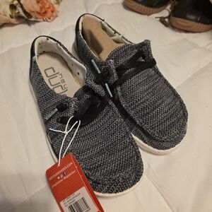 Hey Dude Kids' Gray and White Moccasins